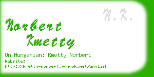 norbert kmetty business card